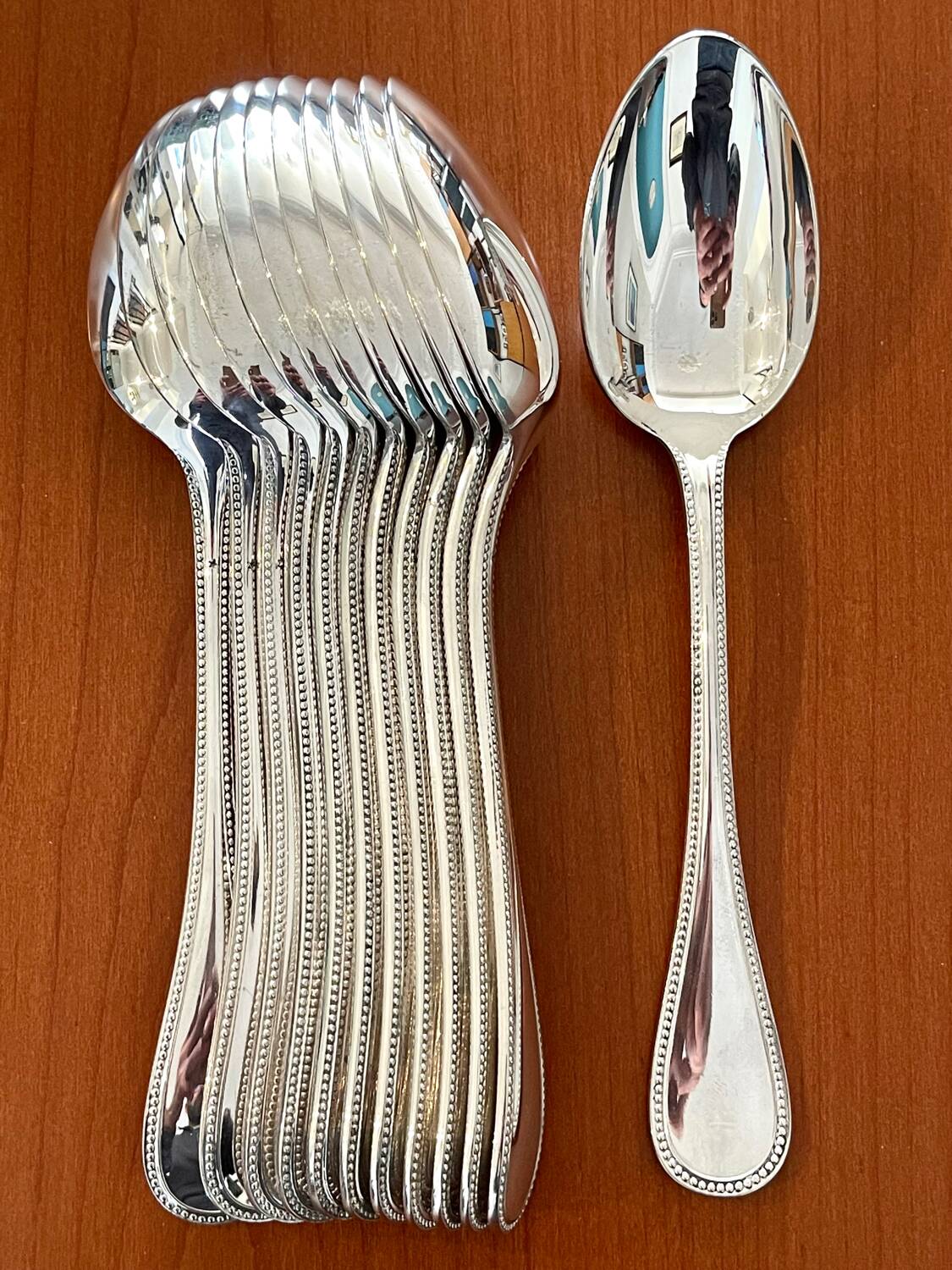 Christofle pearls 12 table spoons 20.5 cm near new condition