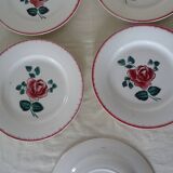 5 assiettes  plates Digoin Sarreguemines Bagatelle  384112 faience ancienne