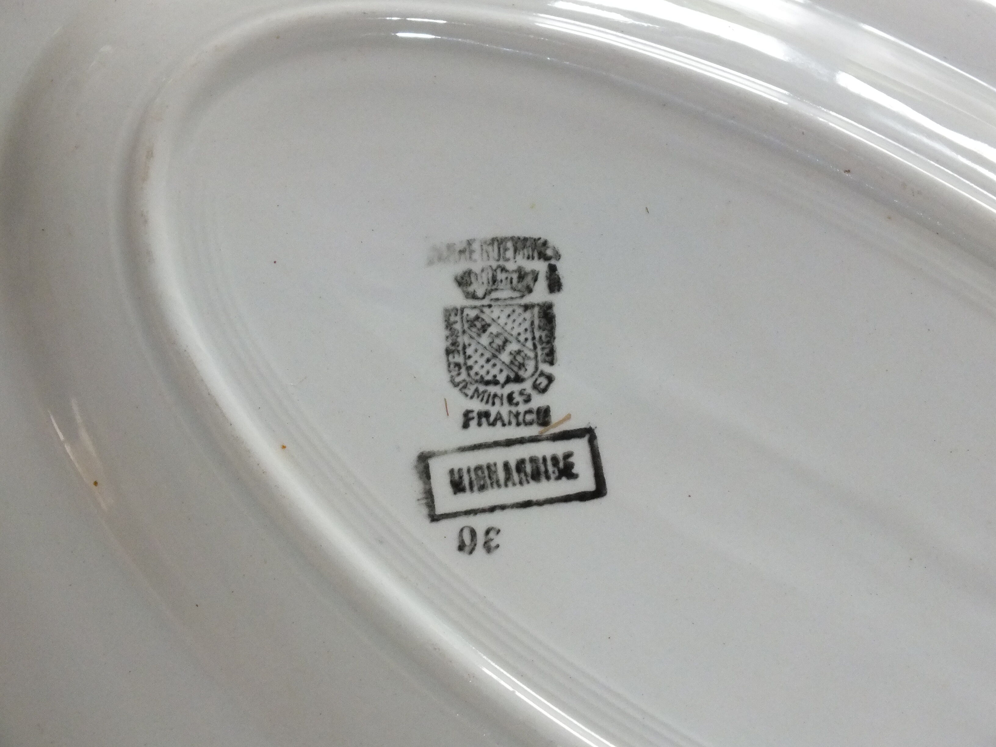 Oval dish 50s Digoin Sarreguemines Mignardise