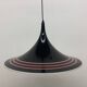 Vintage plastic meblo guzzini black trumpet hanging lamp , 1980’s