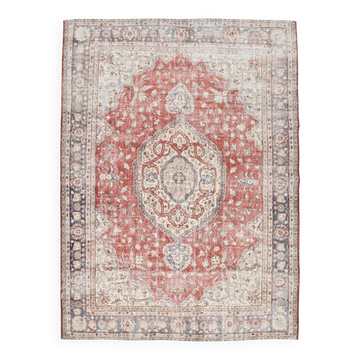 Red & Cream Vintage Persian Rug, 243x328Cm