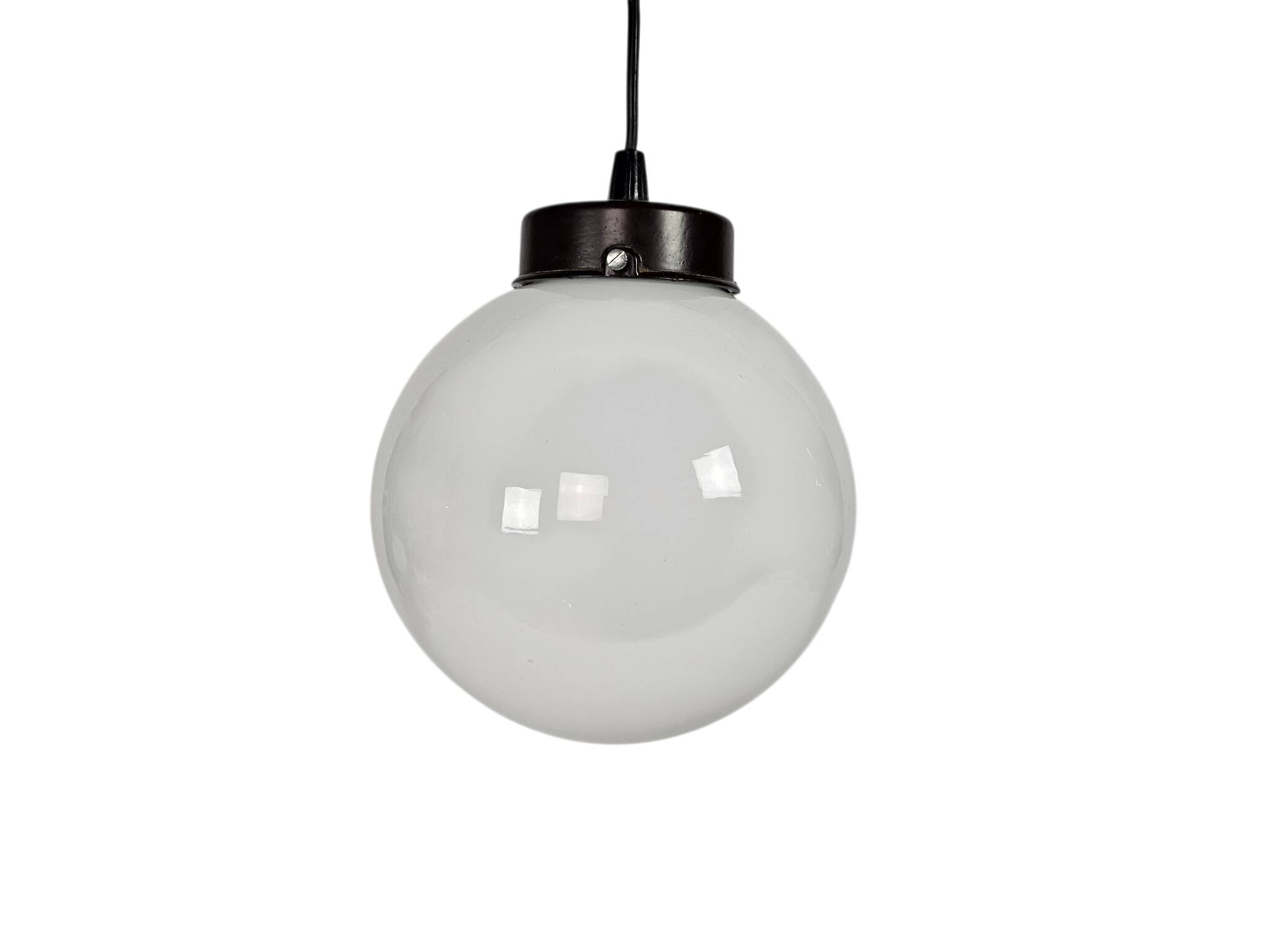 Gispen/Thabur style - pendant lamp - Bauhaus - opaline - Bakelite - 60s