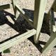 Garden bench in iron and wood and these 2 wooden stools