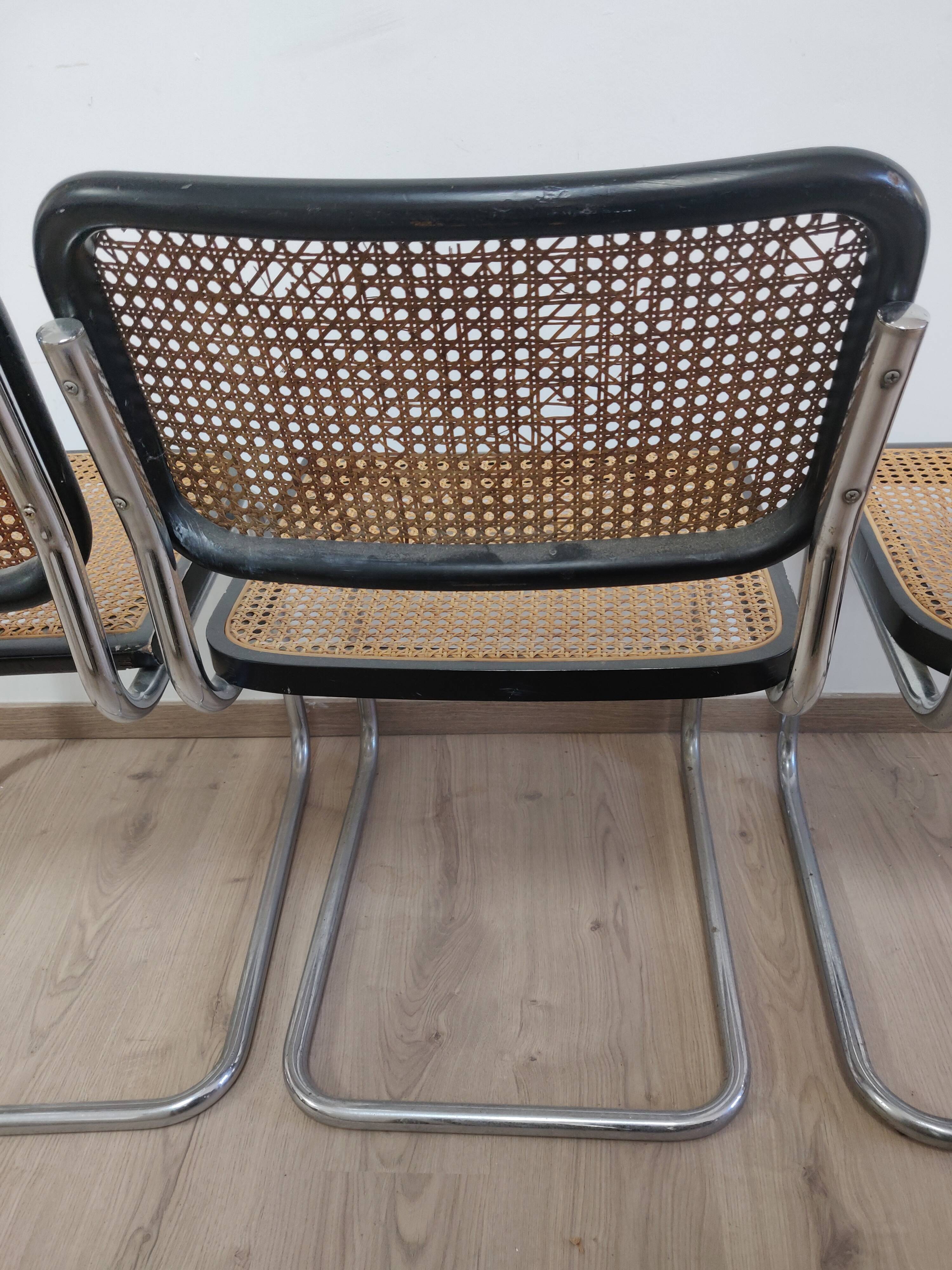 Trio de chaises par marcel breuer modele b 32