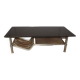 Table basse en fer forgé et cuir vers 1970