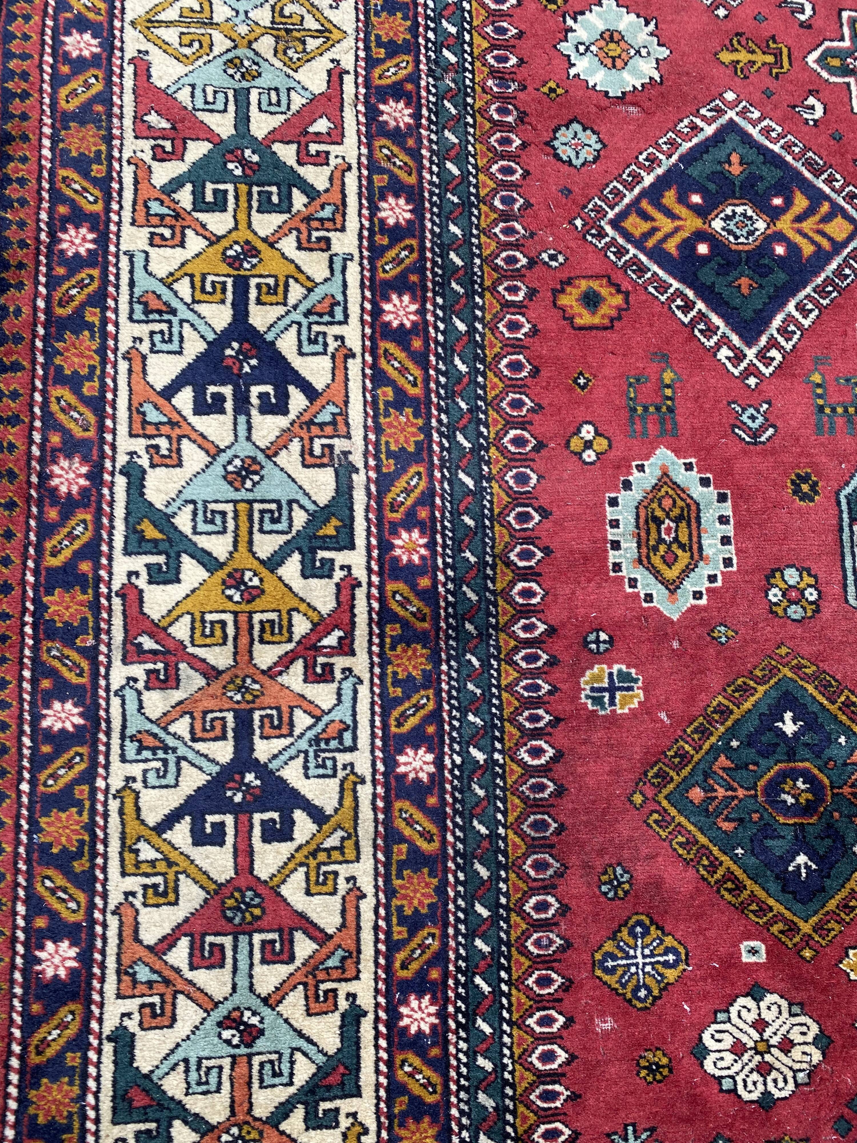 Nice large vintage carpet chirwan Azerbaijan handmade 234x310 cm