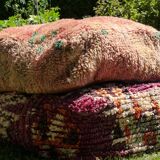 Orange Berber pouf