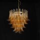 Vintage Murano chandelier, Murrina style, with amber glass petals.