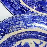 9 Antique Plates 19th Century Blue Willow Pattern Chinese Blue Decor