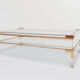 Sliding table in lucite and brass, Jansen House style