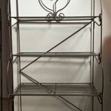 Wrought iron shelf in a revisited baker's style