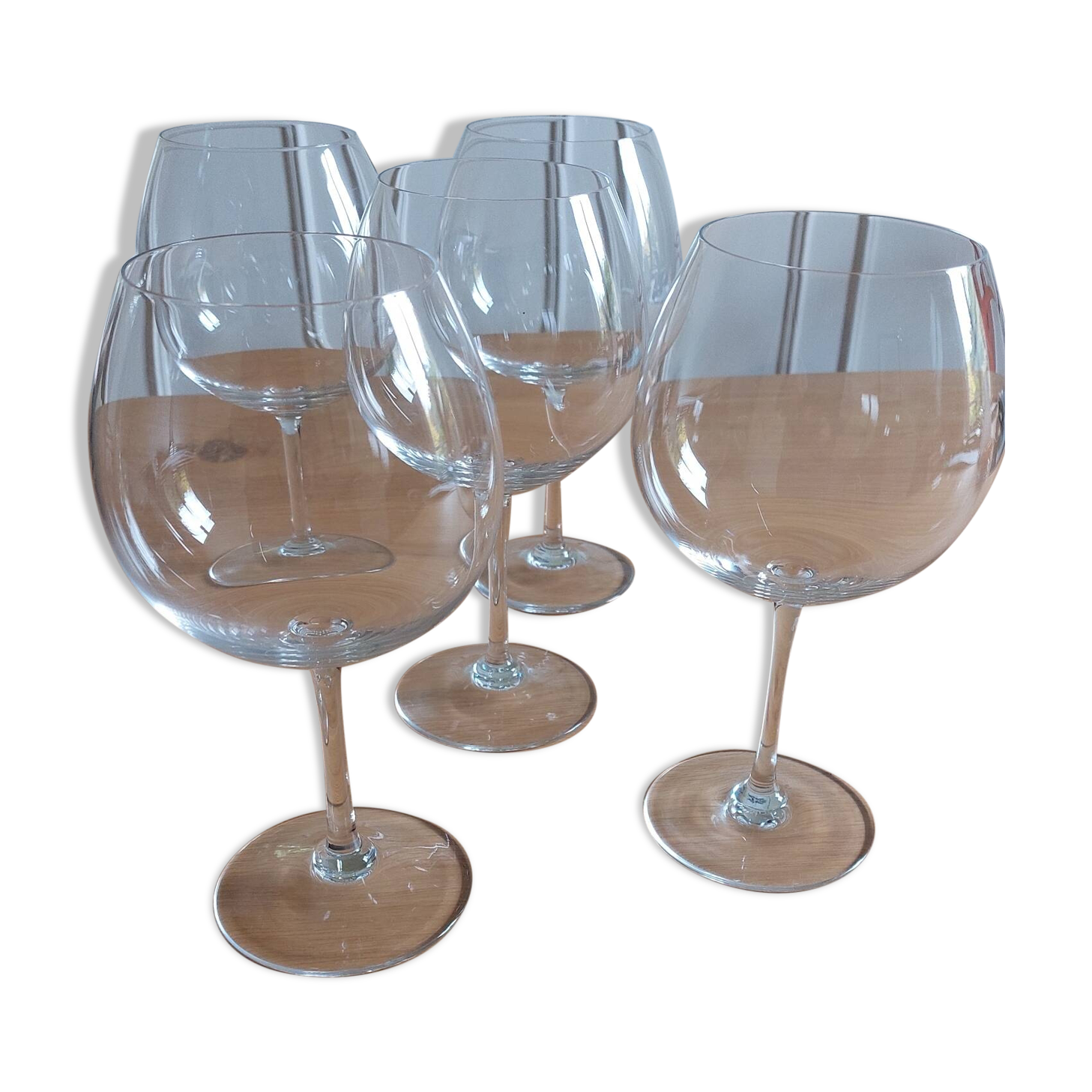 Set of 5 Burgundy glasses in Sèvres crystal