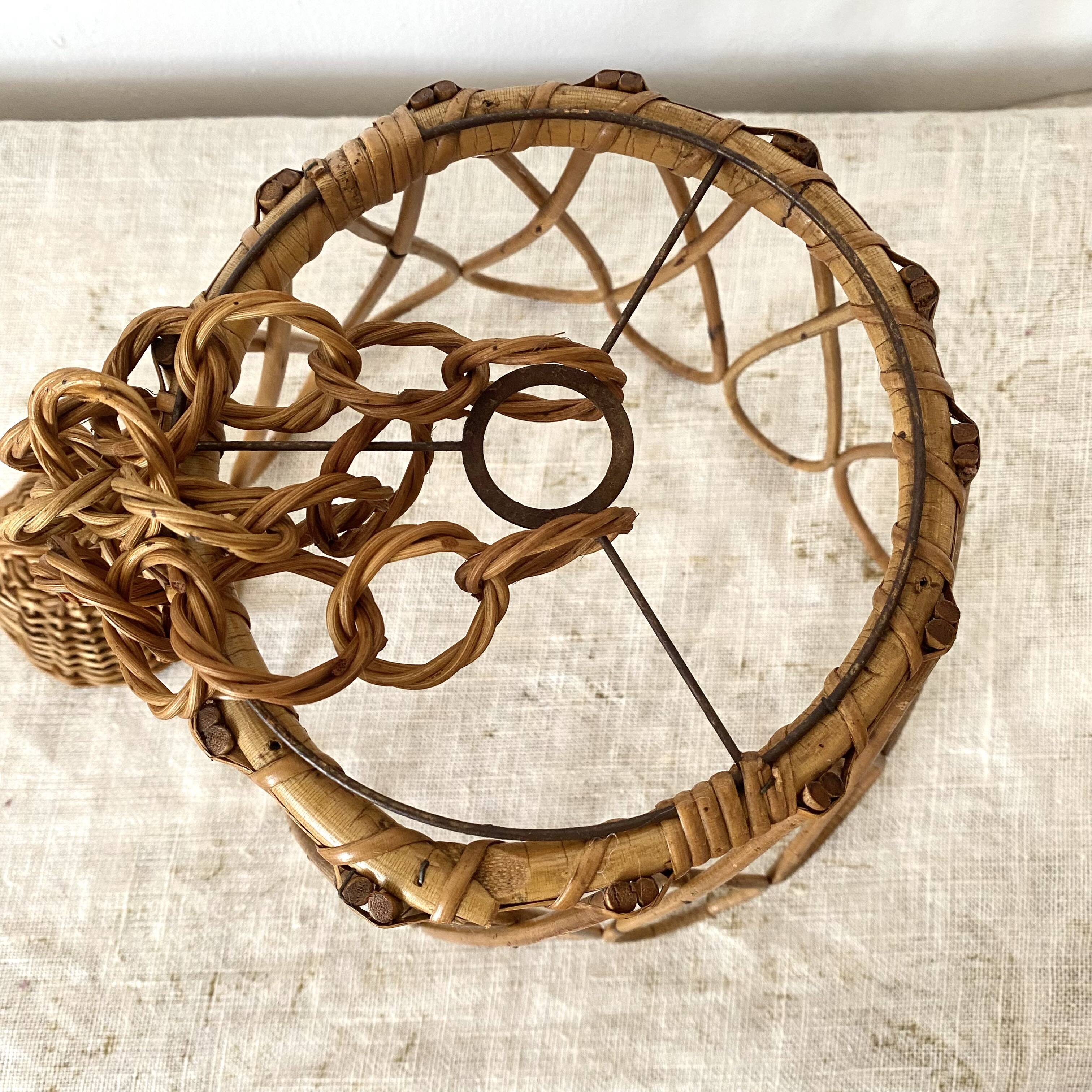 60s rattan pendant light