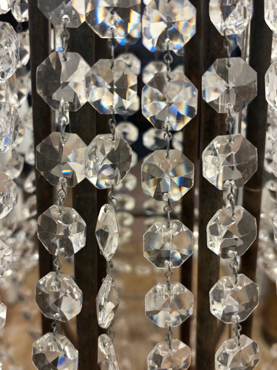 Paire de lustres à pampilles en cristal