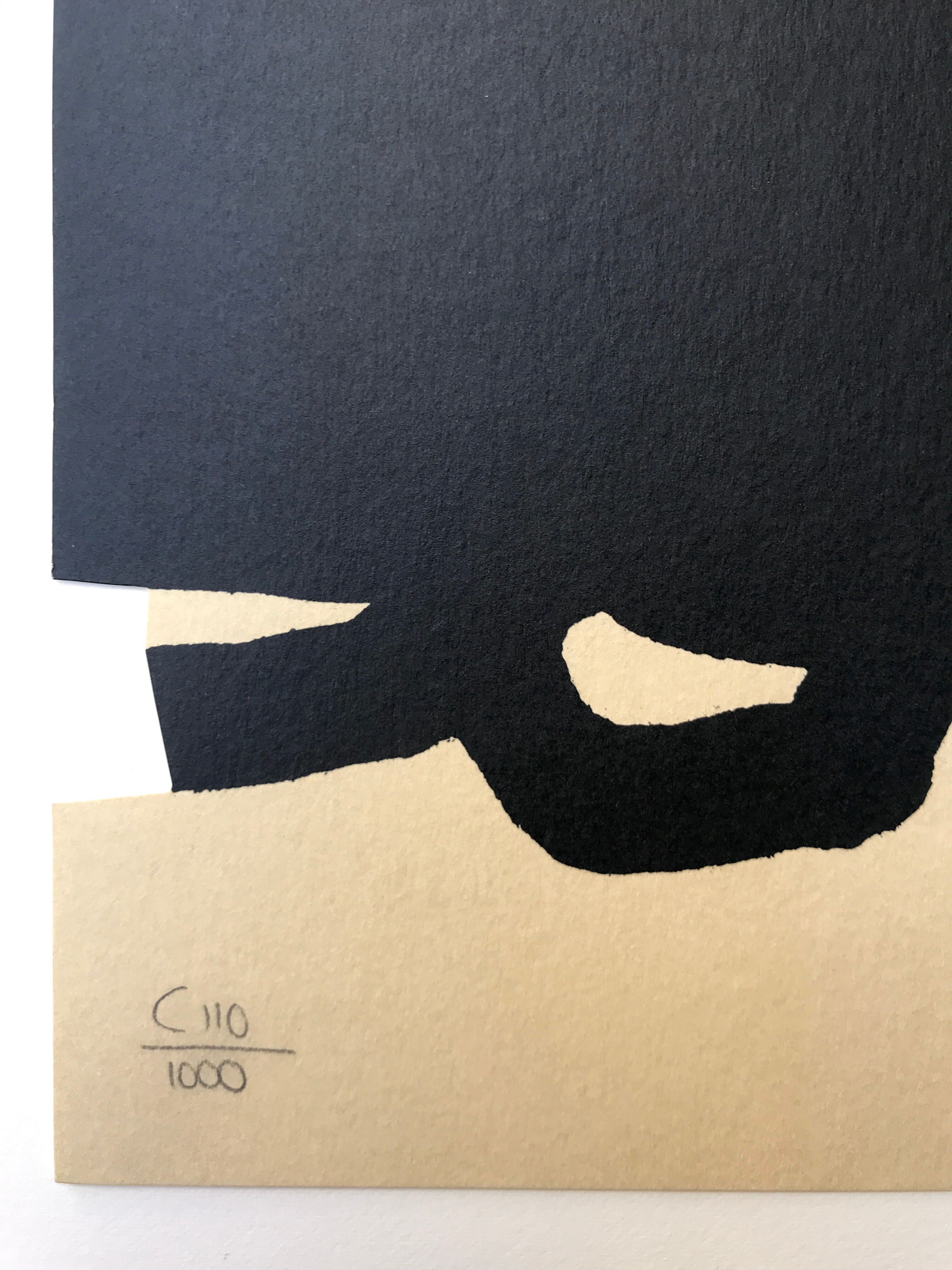 Original lithograph with cutout by Eduardo CHILLIDA, Untitled, 1999