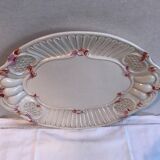 Former ceramic plate white decor red vintage