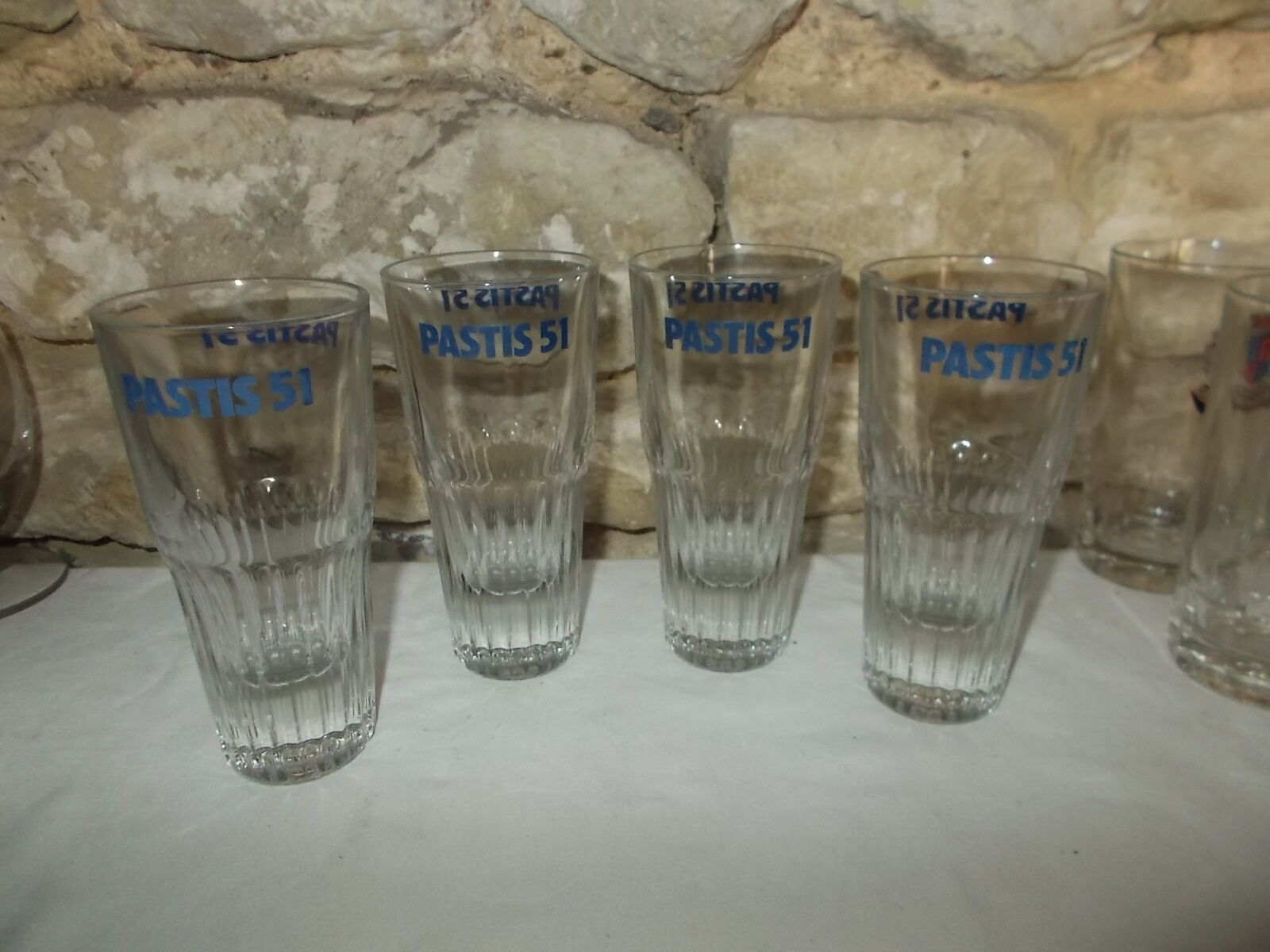 Lot 4 glasses pastis 51, advertising bistro