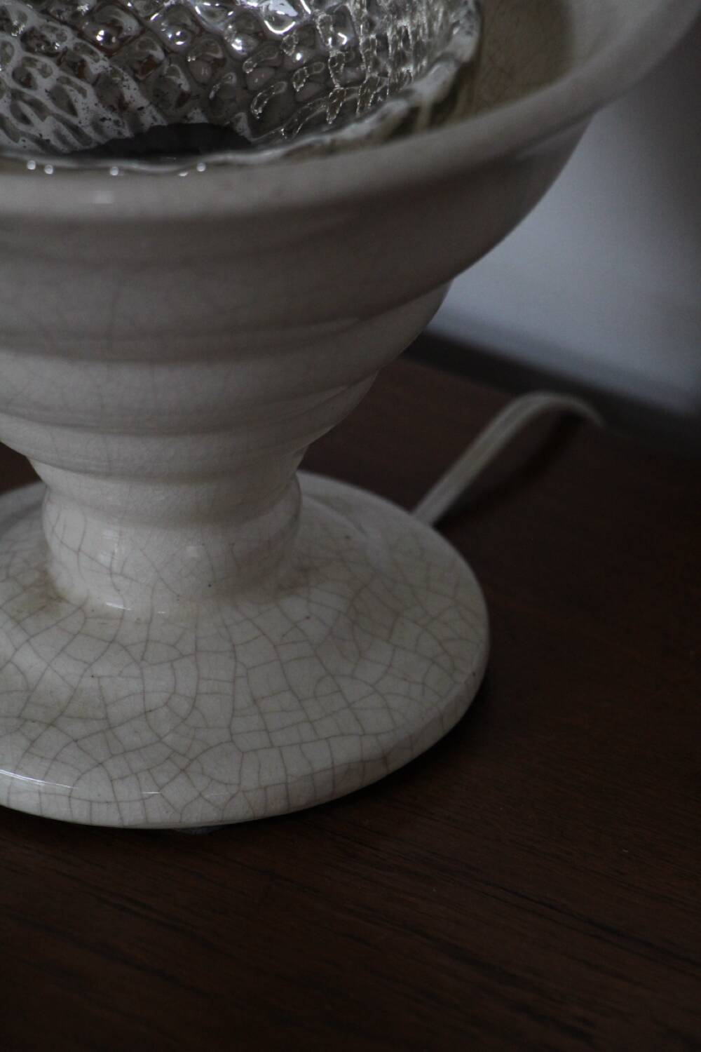 Art Deco cracked torchiere lamp France 1930