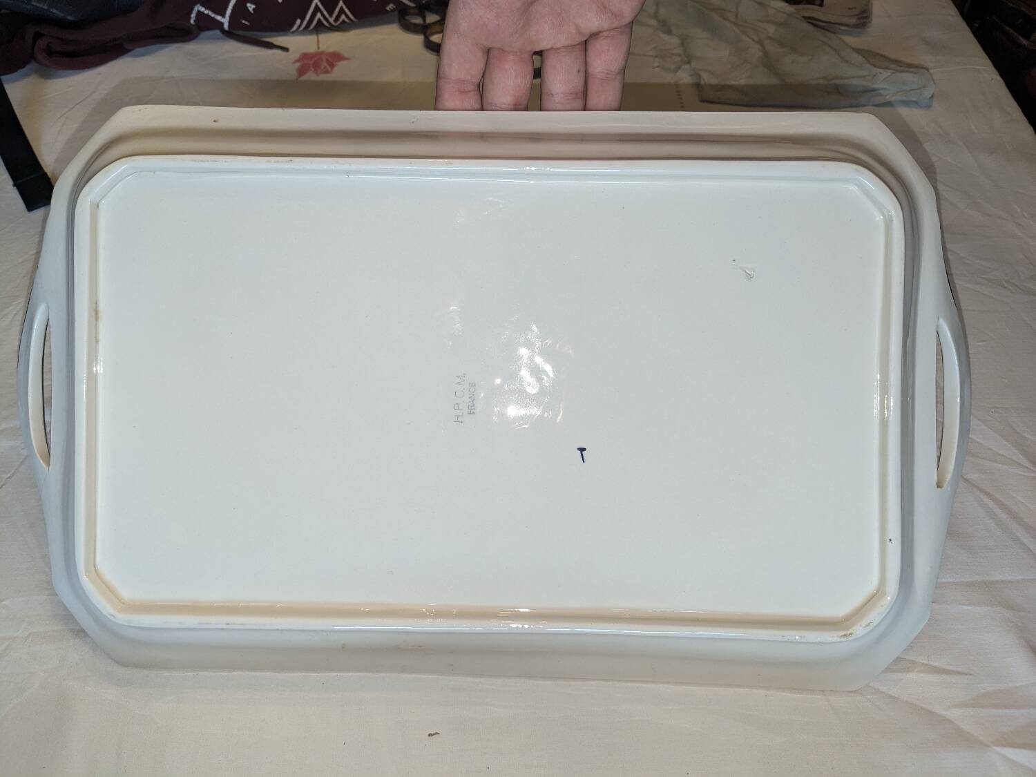HBCM two-handled tray, mid-20th century