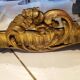 Large rectangular antique Louis XVI mirror for tabletop use.