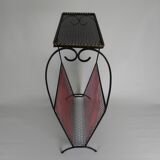 Vintage steel side table with magazine rack, 1950s.