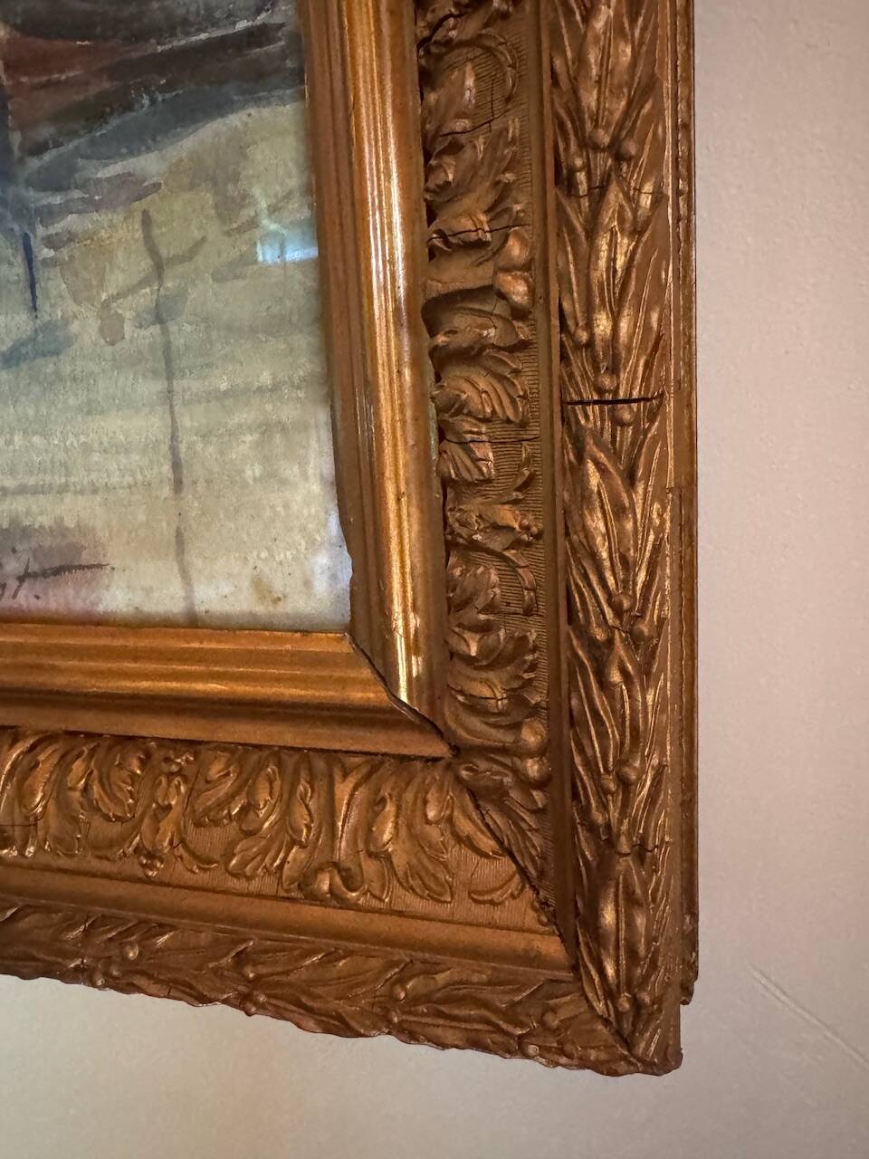 Old painting, Marine, signed Marie (1880-1977)