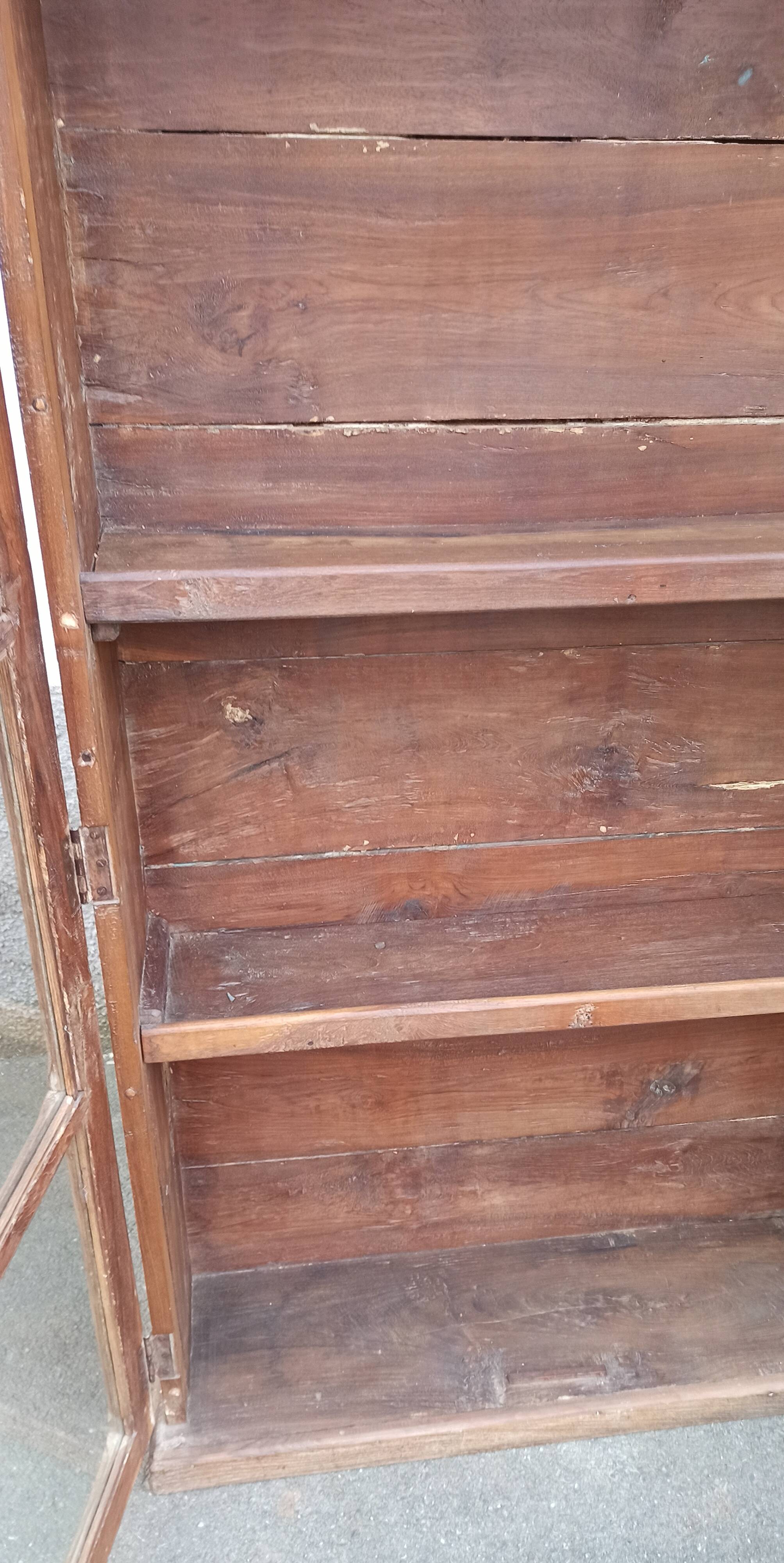 Antique wooden glass cabinet