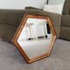 Miroir vintage hexagonale bohème chic en bois doré