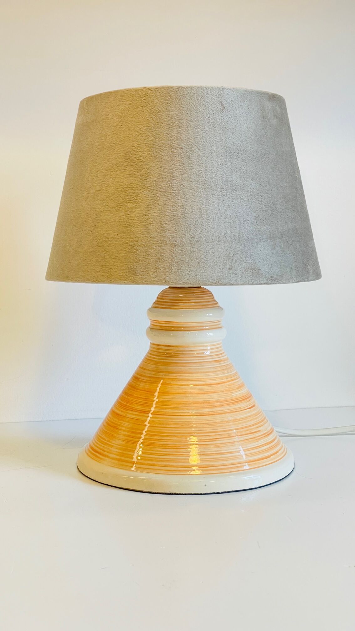 Geometric ceramic lamp by larec 80s