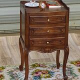 Walnut bedside table in Louis XV style
