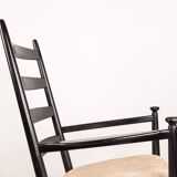 Danish Rocking Chair in lacquered wood and fabric model 218, Thomas Harlev 1960.