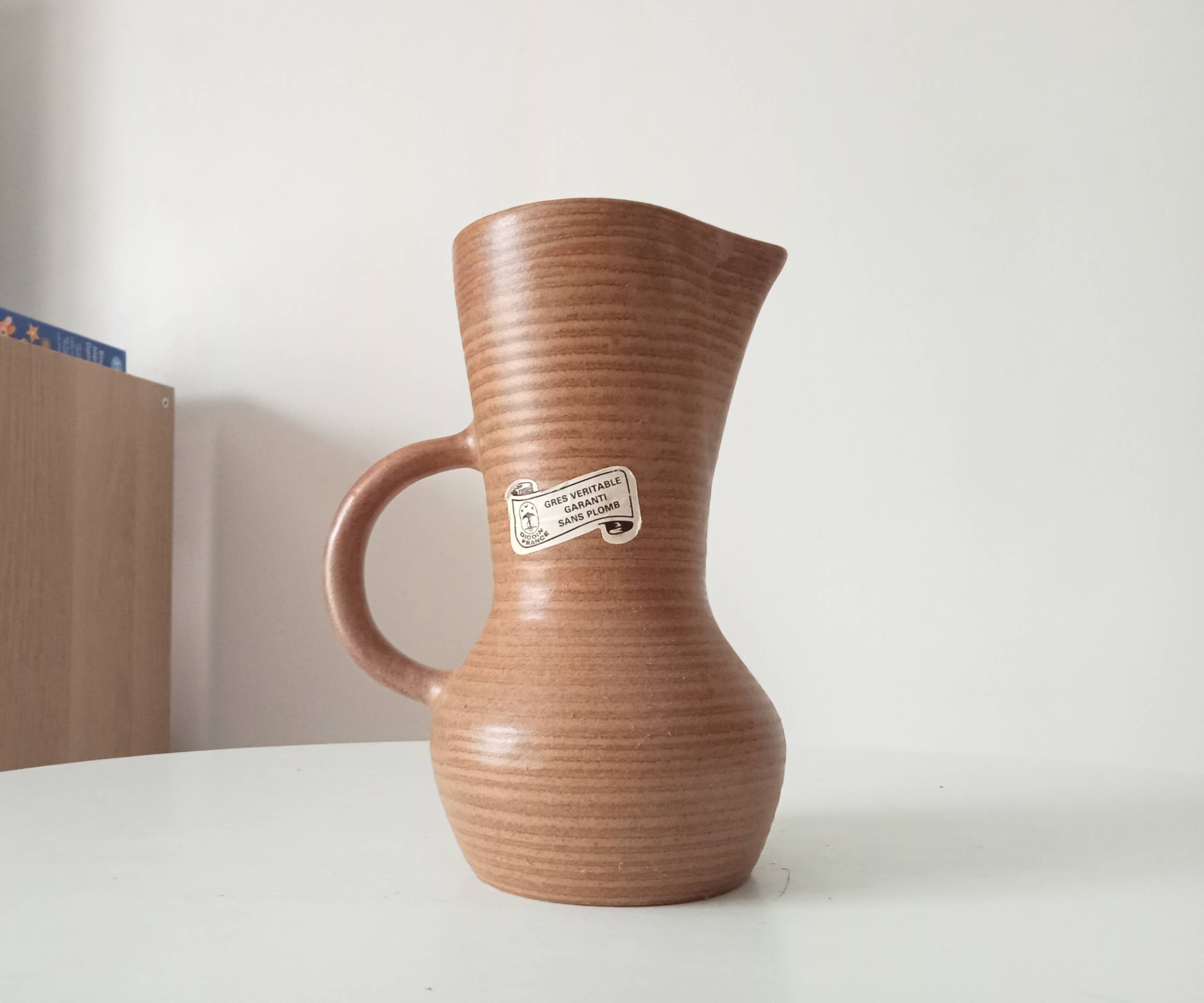 Vintage stoneware jug Digoin free form