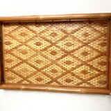Vintage bamboo and rattan tray