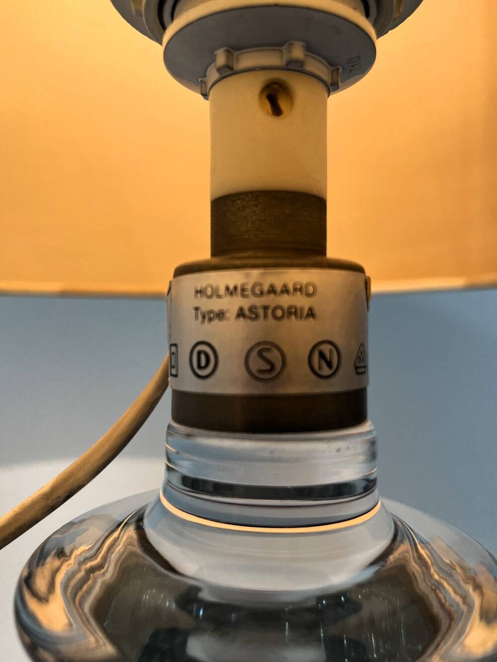 Holmegaard glass table lamp Astoria 1970's