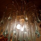 Blue drop tassel chandelier