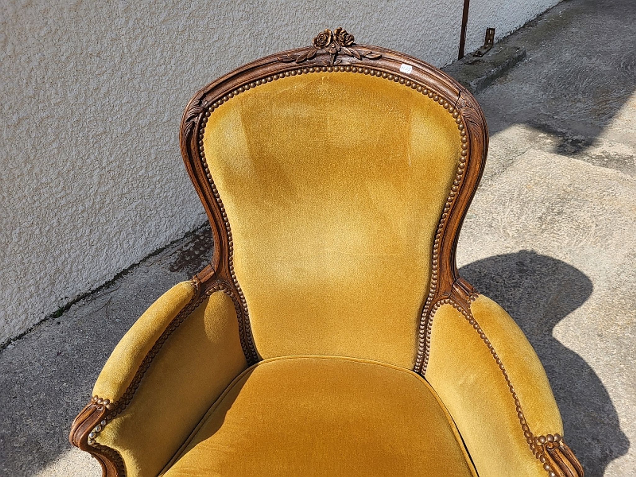 Armchair louis xv mustard walnut of the xix th century n°17