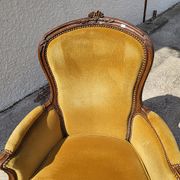 Armchair louis xv mustard walnut of the xix th century n°17