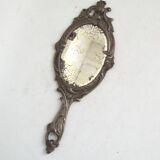 Pewter hand mirror