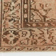 Vintage Persian Peach & Brown Rug, Oriental Pattern Rustic Carpet, 187x292
