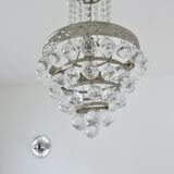 Lustre montgolfière panier à pampilles