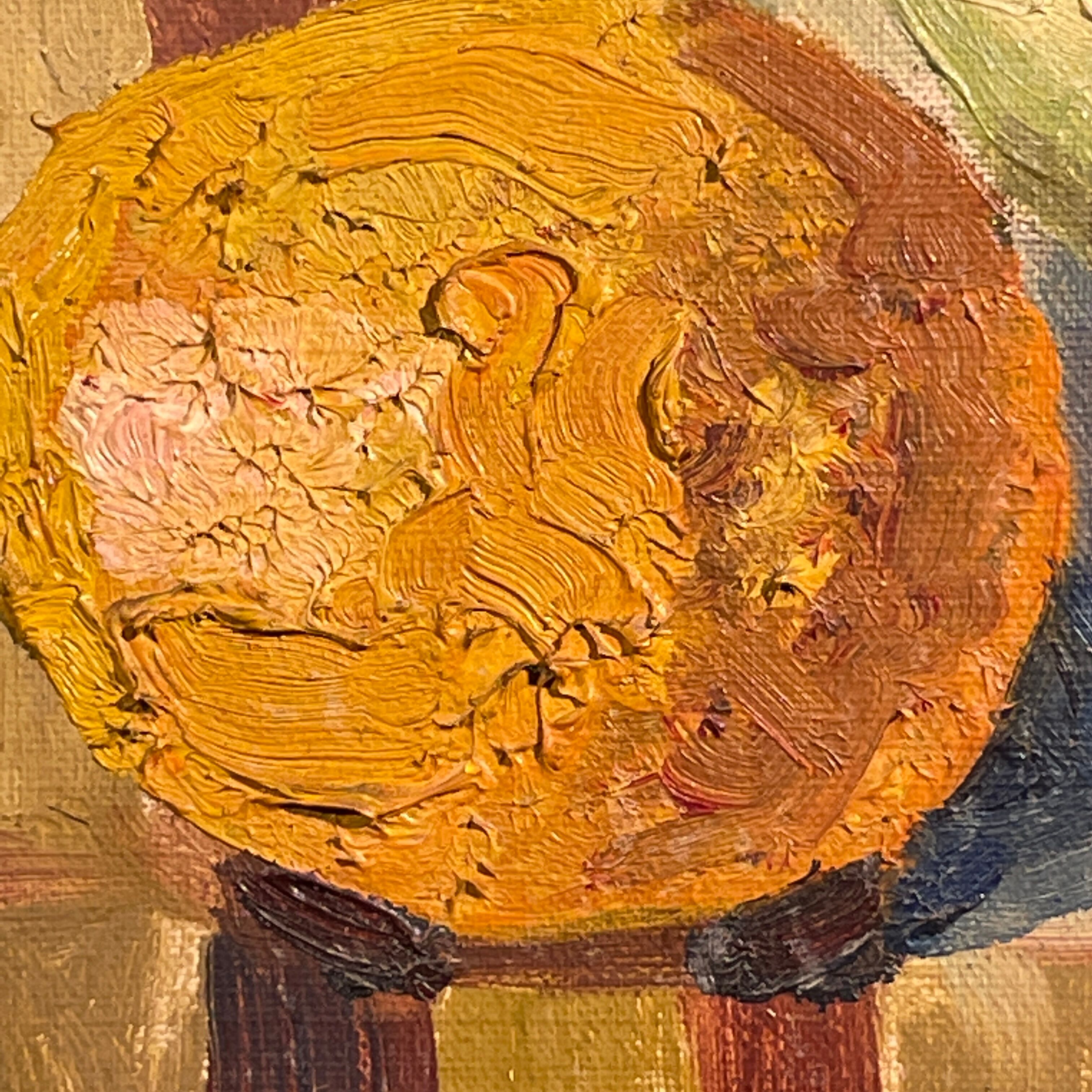 Tableau "Nature morte aux fruits" par Prosper Chalon, Huile sur Toile de 1952
