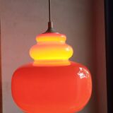 Orange opaline pendant light, 60s/70s