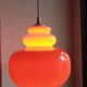Suspension en opaline orange, années "60/70"