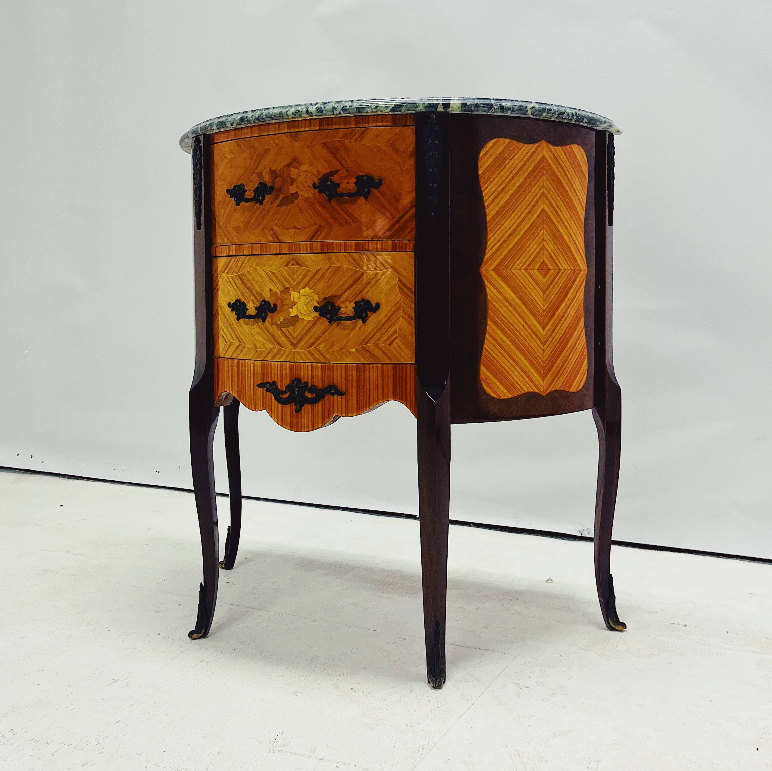 French Mahogany Louis XV Commode with Marble Top