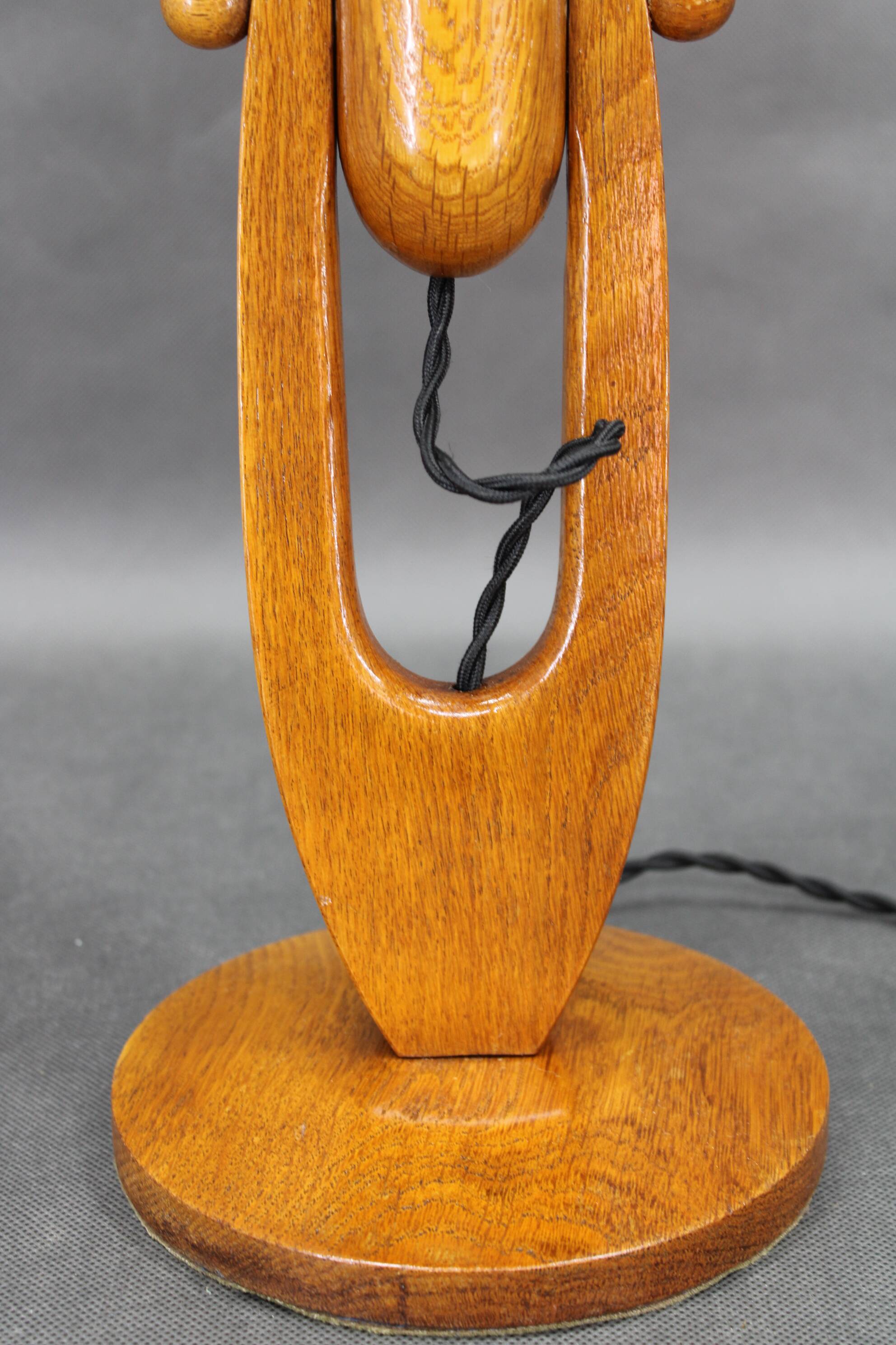 Pair of mid-century adjustable wooden table lamps, Czechoslovakia, 1970s