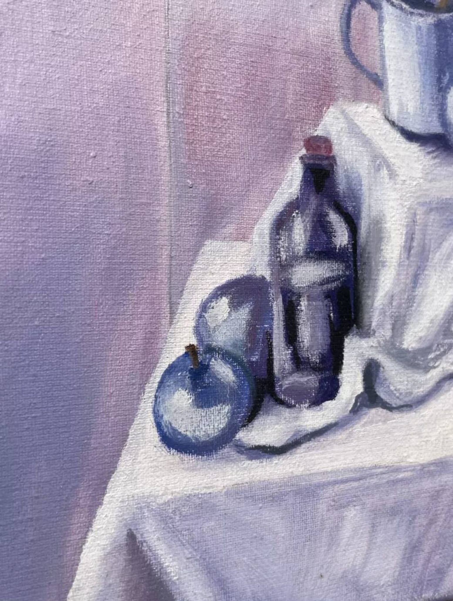Painting of a still life oil on canvas