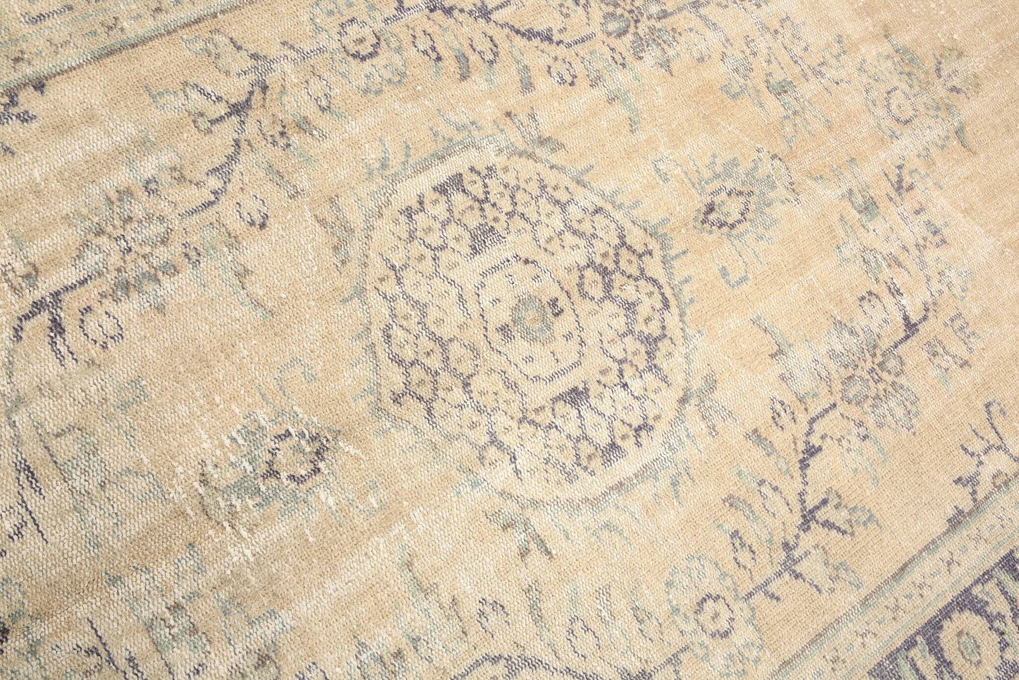 5x9 Beige & Blue Handmade Wool Turkish Rug, 166x272Cm SK 2401 FREE SHIPPING