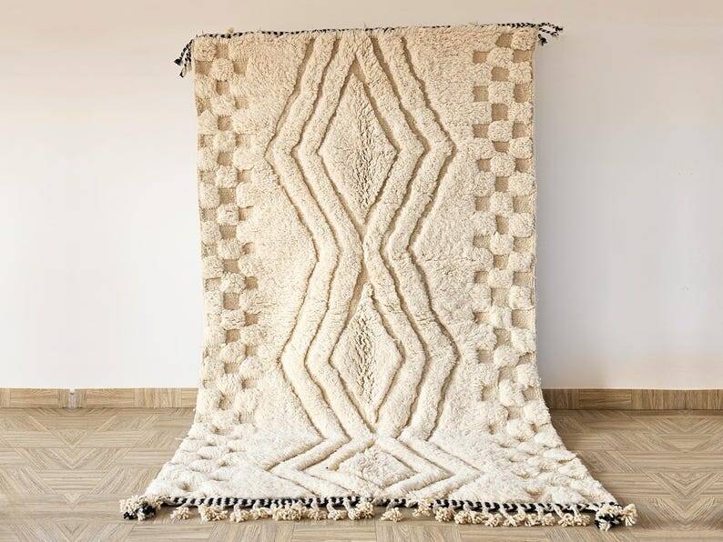 Tapis beni mrirt tissé main traditionnelle taille 150 x 250 cm