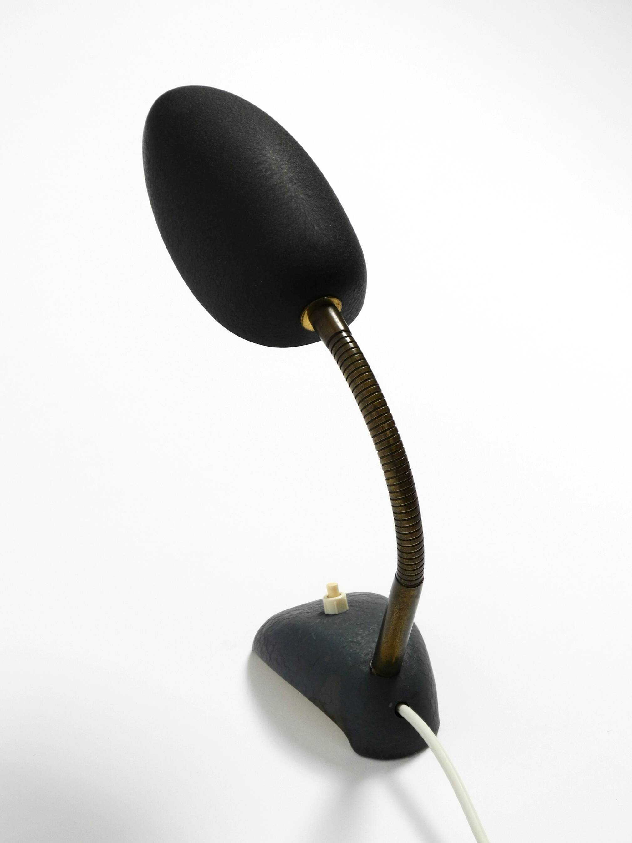 Small 1950s table lamp with metal gooseneck from Gebrüder Cosack Germany