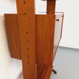 Vintage modular secretary shelf bookcase in teak from the 60s